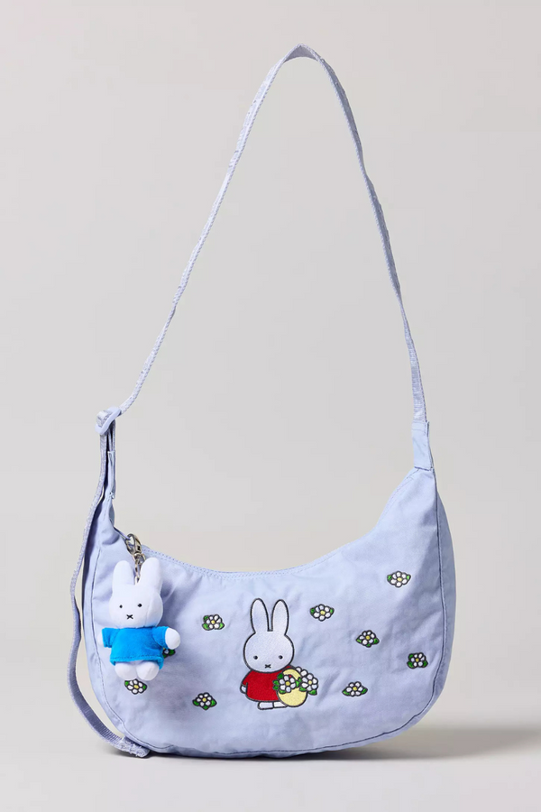 Medium Nylon Crescent Bag Embroidered Miffy