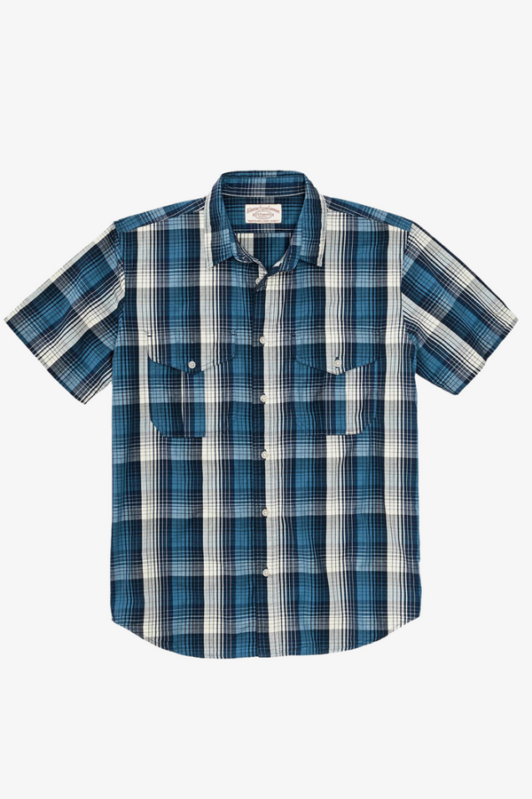 Washed Short Sleeve Feather Cloth Shirt