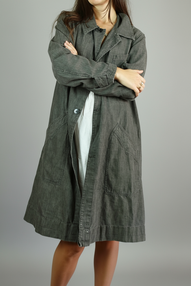 Vintage French Linen Work Coat