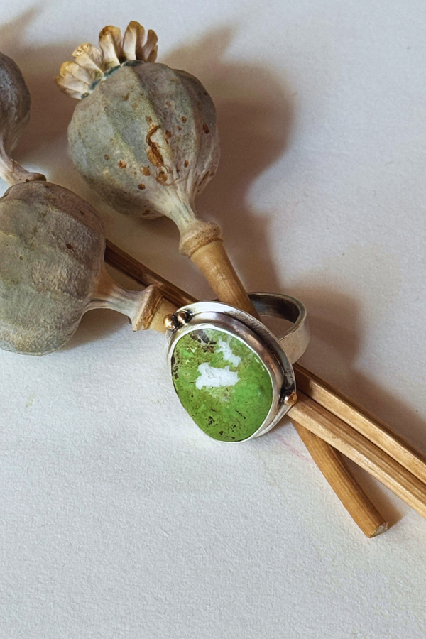 Gaspeite Love Ring
