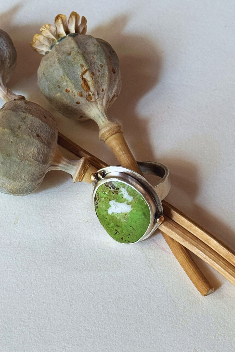 Gaspeite Love Ring