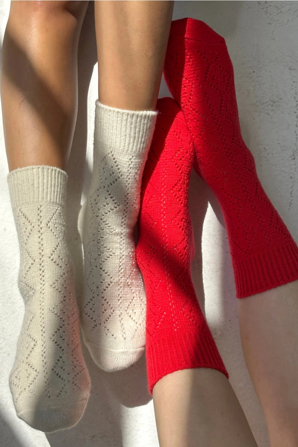 Cashmere Pointelle Socks