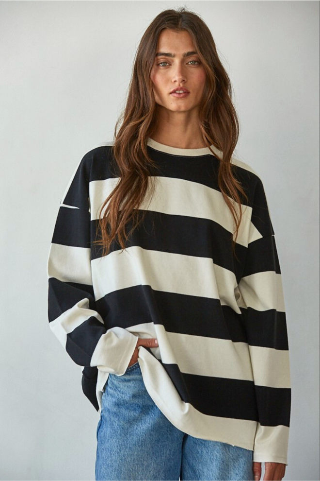 Cotton Stripe Crew