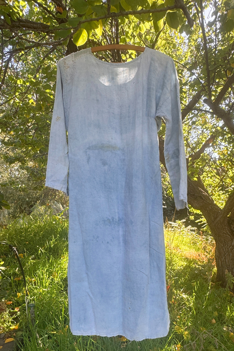 Hand-Mended Linen Chemise Circa 1900, France