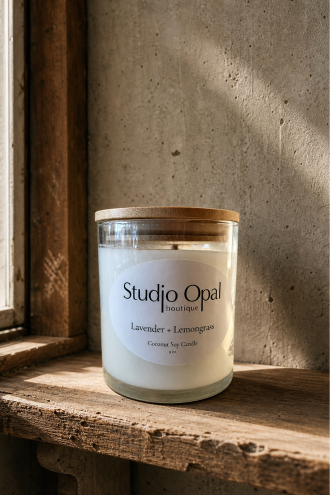 By Studio Opal Lavender Lemongrass Candle