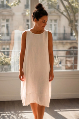 Fringe Linen Dress