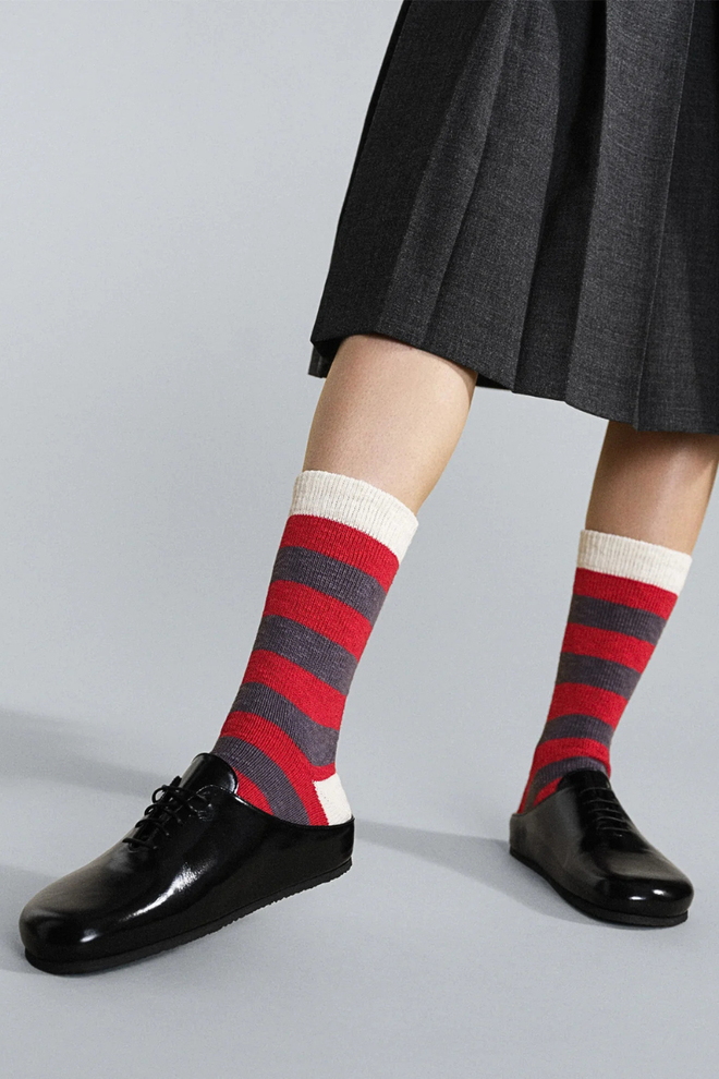 Cotton Chunky Slub Stripe Crew