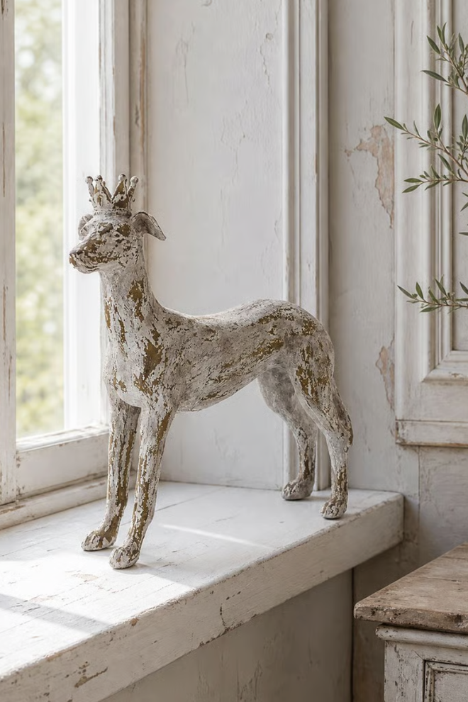 Dog w/Crown Figurine
