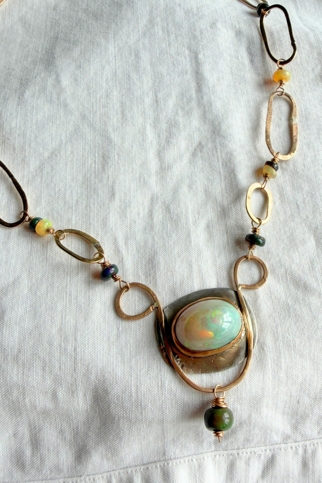 Opal Moon Necklace