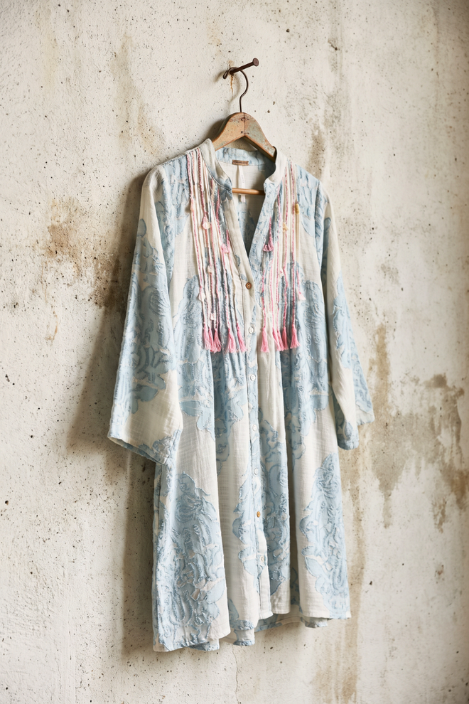 Embroidered Pinstripe Tunic