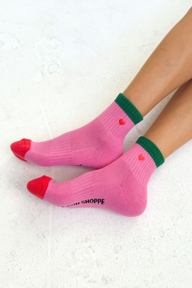 Embroidered Color Block Girlfriend Socks