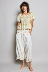 High-Rise Lace Ruffle Jogger