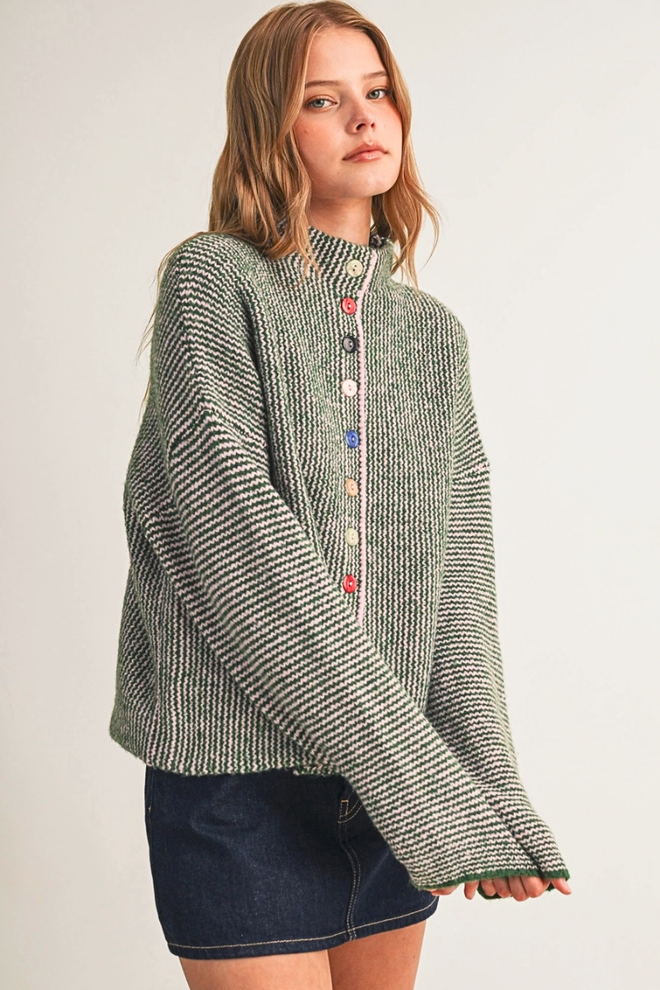 Striped Sweater Cardigan