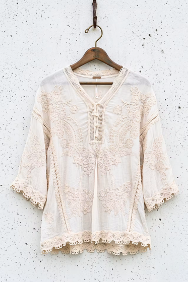 Embroidered Crochet Blouse