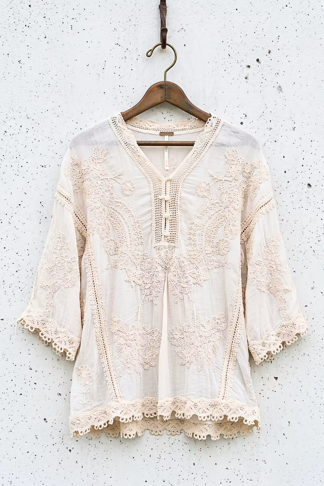Embroidered Crochet Blouse