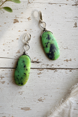 Green Oval Turquoise Earring