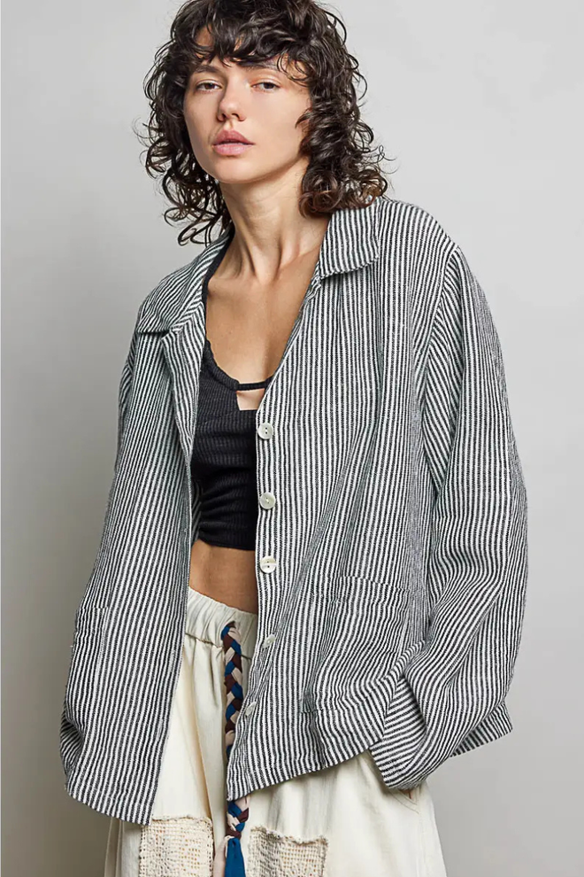 Lightweight Striped Shacket
