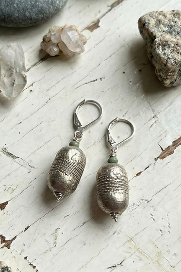 Thai Bead + Turquoise Earring