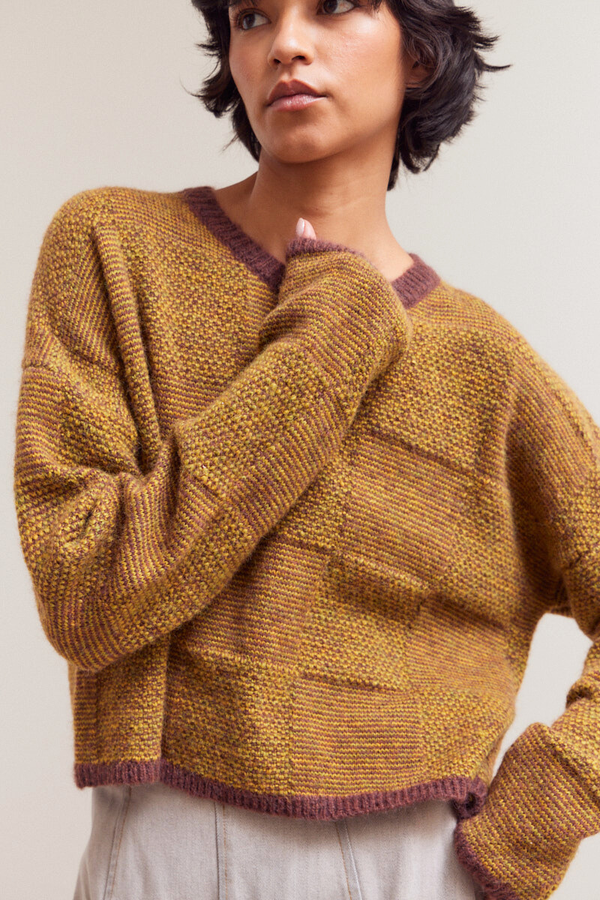 Plaid Knit Sweater