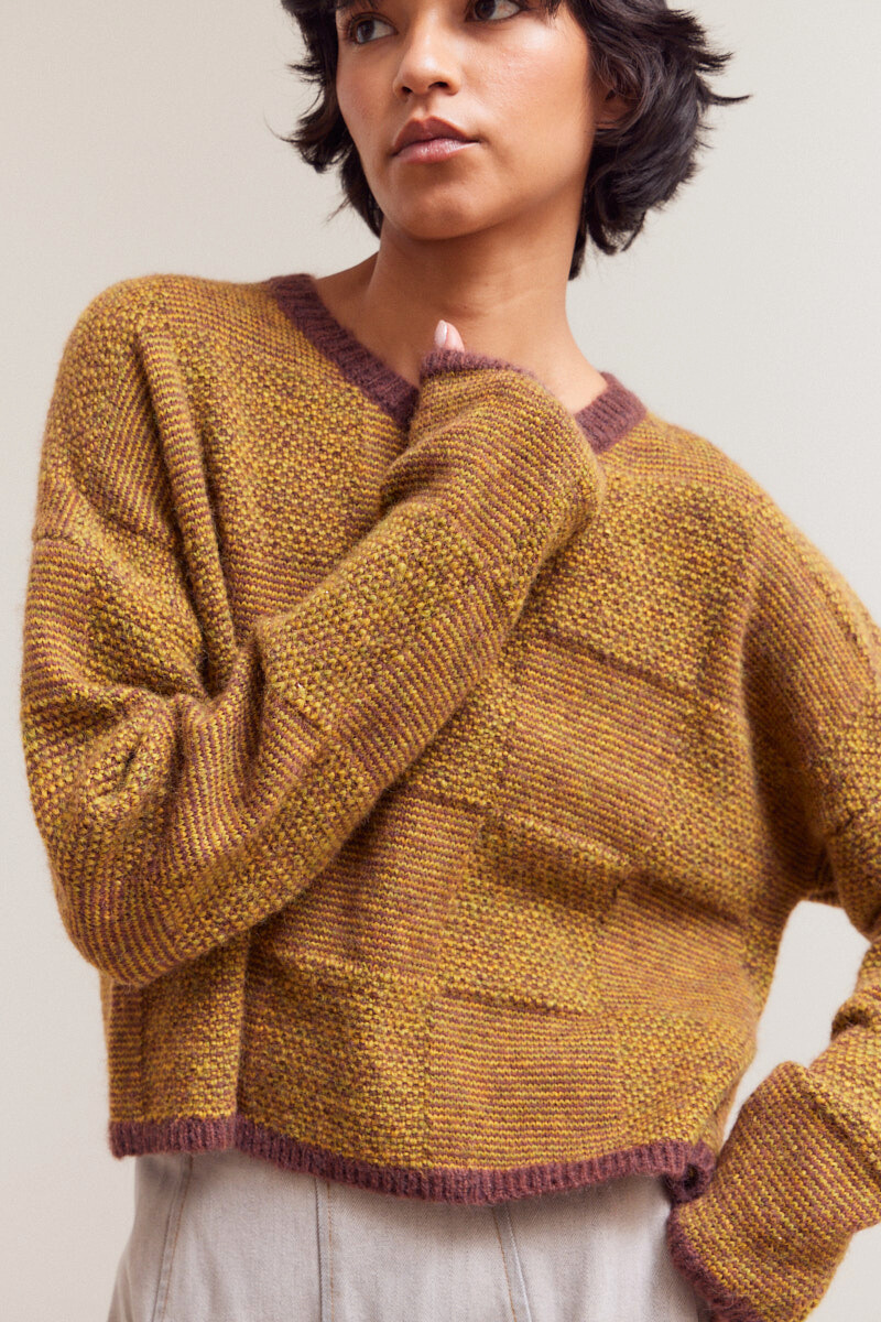 Plaid Knit Sweater