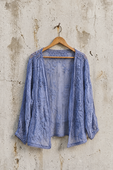 Embroidered Kimono Cardigan
