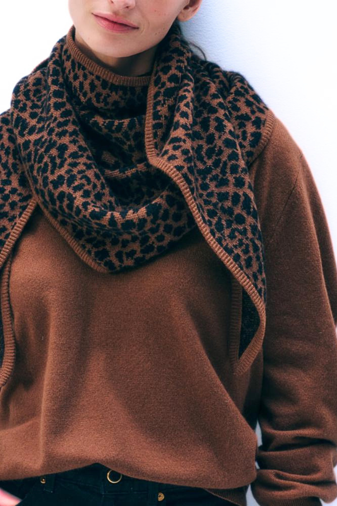 Cashmere Leopard Neckerchief