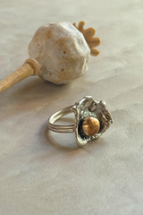 Gold Pearl Bowl Ring
