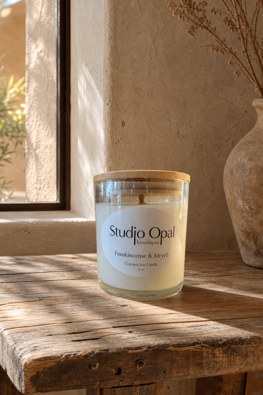 By Studio Opal Frankincense & Mryyh Candle