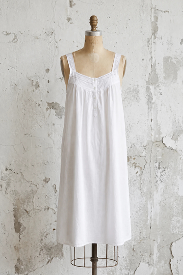 Joy White Cotton Nightgown