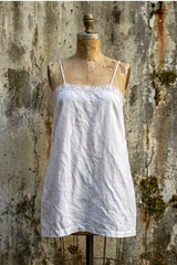 1950s French Cotton Lace Slip Dress