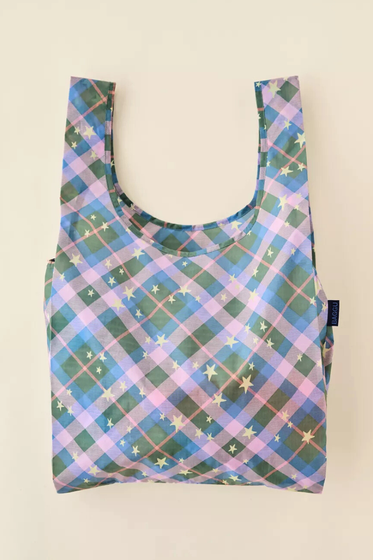 Standard Baggu Green Star Plaid