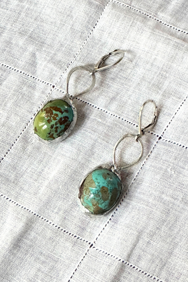 Turquoise Nugget Earrings