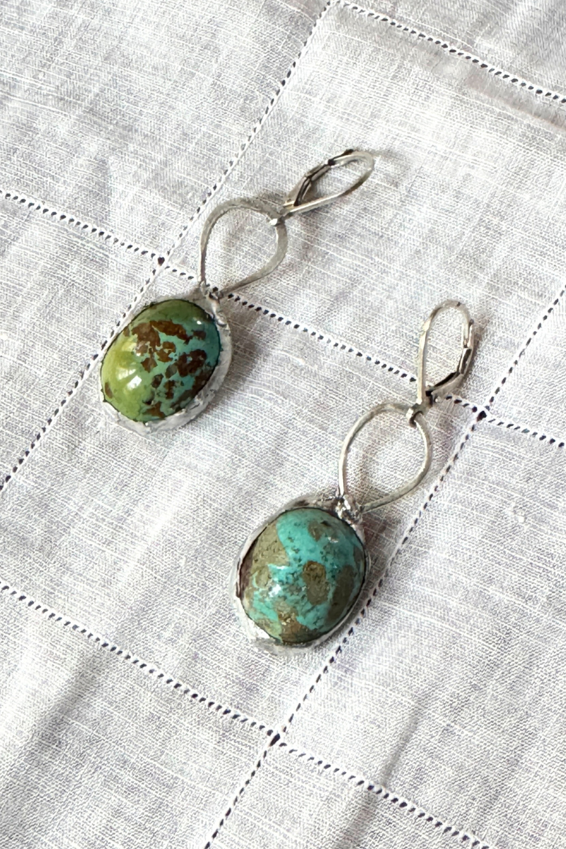 Turquoise Nugget Earrings