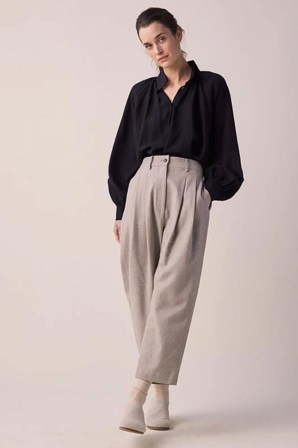 Tapered Ankle Wool Pants
