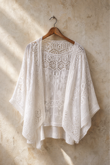 Crochet Lace Embroidered Kimono
