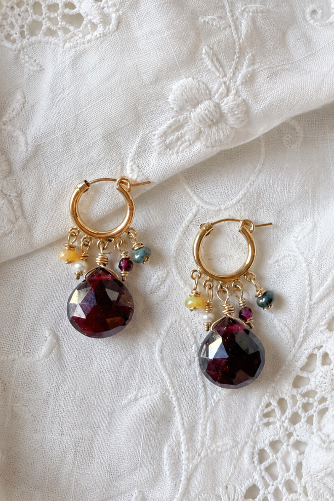 Garnet Burst Earrings
