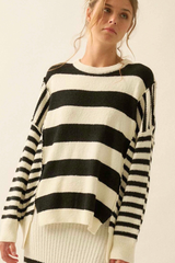 Textured Contrast Sweater
