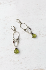 Garnets + Pearl Earring