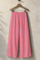 Relaxed Checkered Wide-Leg Pants