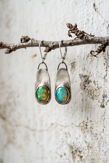 Northern Light Opal Earrings
