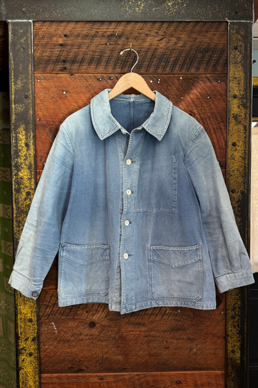 Unisex Rare Light Indigo Vintage French Workwear Jacket