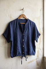 Front Tie Linen Top