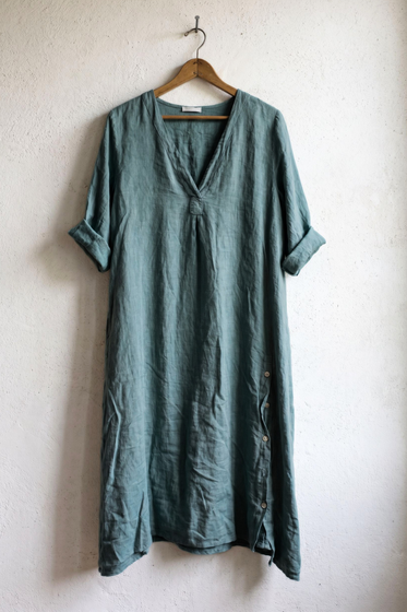 VNeck Linen Dress