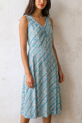 French 1940s Bias Cut Printed Dress