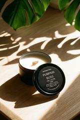 Pumpkin Bliss Wood Wick Black Soy Candle Travel