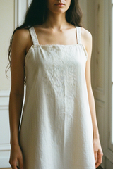 French Vintage Linen Slip Dress
