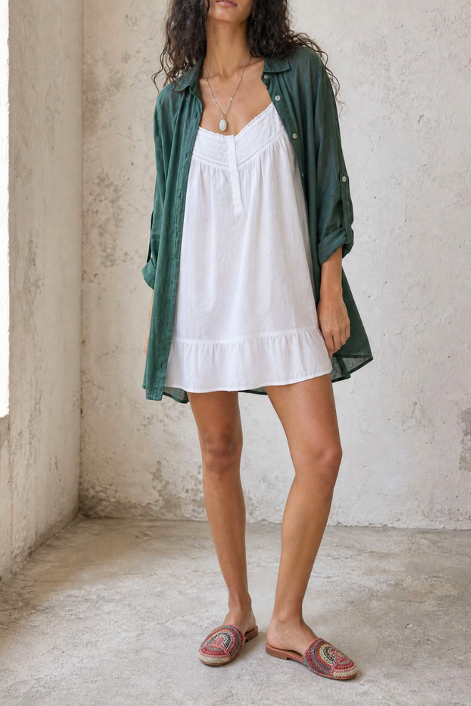 Elsa White Cotton Nightgown