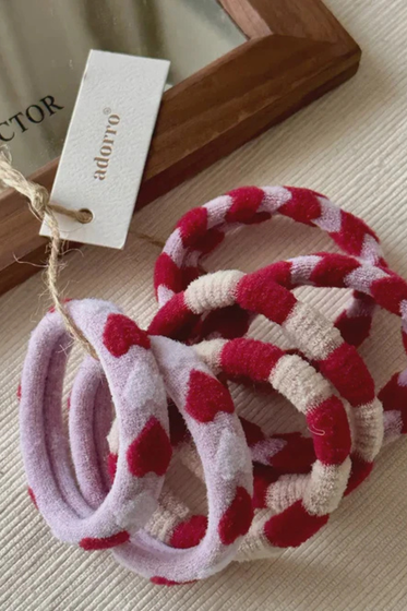 Valentine's Day Seamless Hair Ties (Set of 6)