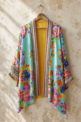 Aqua Floral Kimono