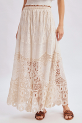 Crochet Maxi Skirt with Lining